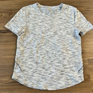Lululemon Small Long Distance Short Sleeve Tiger Space Dye Gray Athletic Shirt